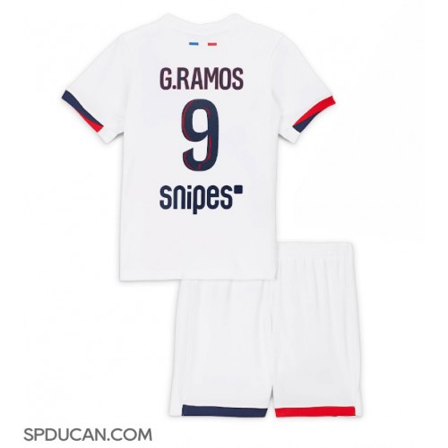 Dječji Nogometni Dres Paris Saint-Germain Goncalo Ramos #9 Gostujuci 2025-26 Kratak Rukav (+ Kratke hlače)